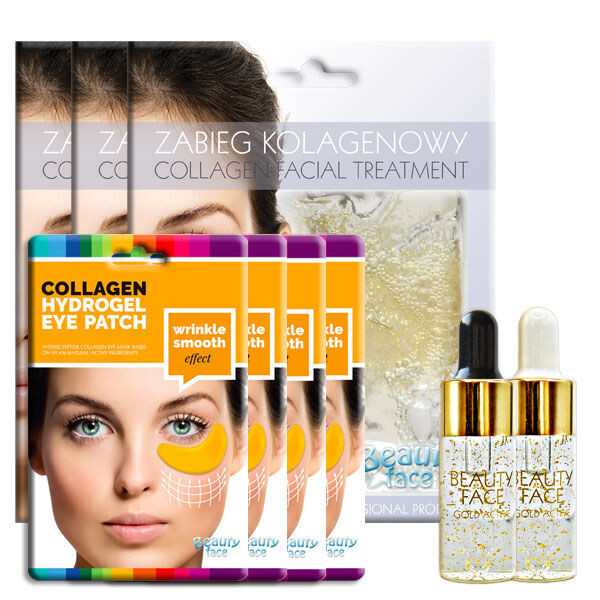 Beautyface Gold набор: сыворотка для лица 10 мл + сыворотка для глаз 10 мл + коллагеновая маска для лица 3 шт + коллагеновые патчи для глаз 4 пары
Beautyface Gold набор: сыворотка для лица 10 мл + сыворотка для глаз 10 мл + коллагеновая маска для лица 3 шт + коллагеновые патчи для глаз 4 пары