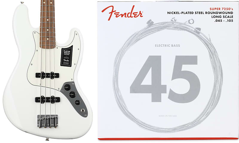 Fender Player Jazz Bass - Polar White с накладкой на гриф Pau Ferro и струнами Fender 7250M из никелированной стали с длинной шкалой для бас-гитары - .045-.105 Medium 0149903515=1 0737250406=1
Fender Player Jazz Bass - Polar White с накладкой на гриф Pau Ferro и струнами Fender 7250M из никелированной стали с длинной шкалой для бас-гитары - .045-.105 Medium 0149903515=1 0737250406=1
