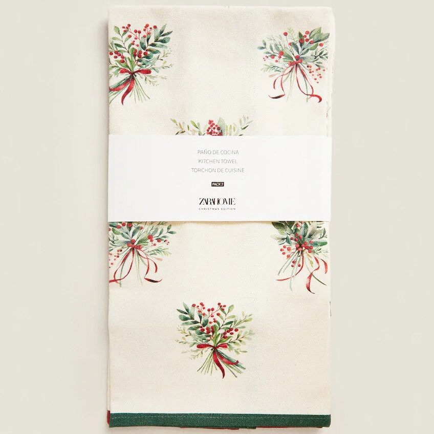 Комплект полотенец Zara Home Christmas Spray Tea, 2 предмета, белый/зеленый/красный
Комплект полотенец Zara Home Christmas Spray Tea, 2 предмета, белый/зеленый/красный