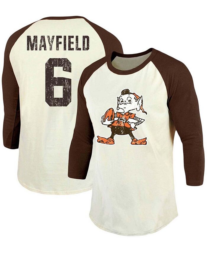 Мужская футболка Baker Mayfield Cream, коричневая Cleveland Browns в винтажном стиле с именем игрока и номером реглан с рукавом 3/4 Fanatics, белый
Мужская футболка Baker Mayfield Cream, коричневая Cleveland Browns в винтажном стиле с именем игрока и номером реглан с рукавом 3/4 Fanatics, белый