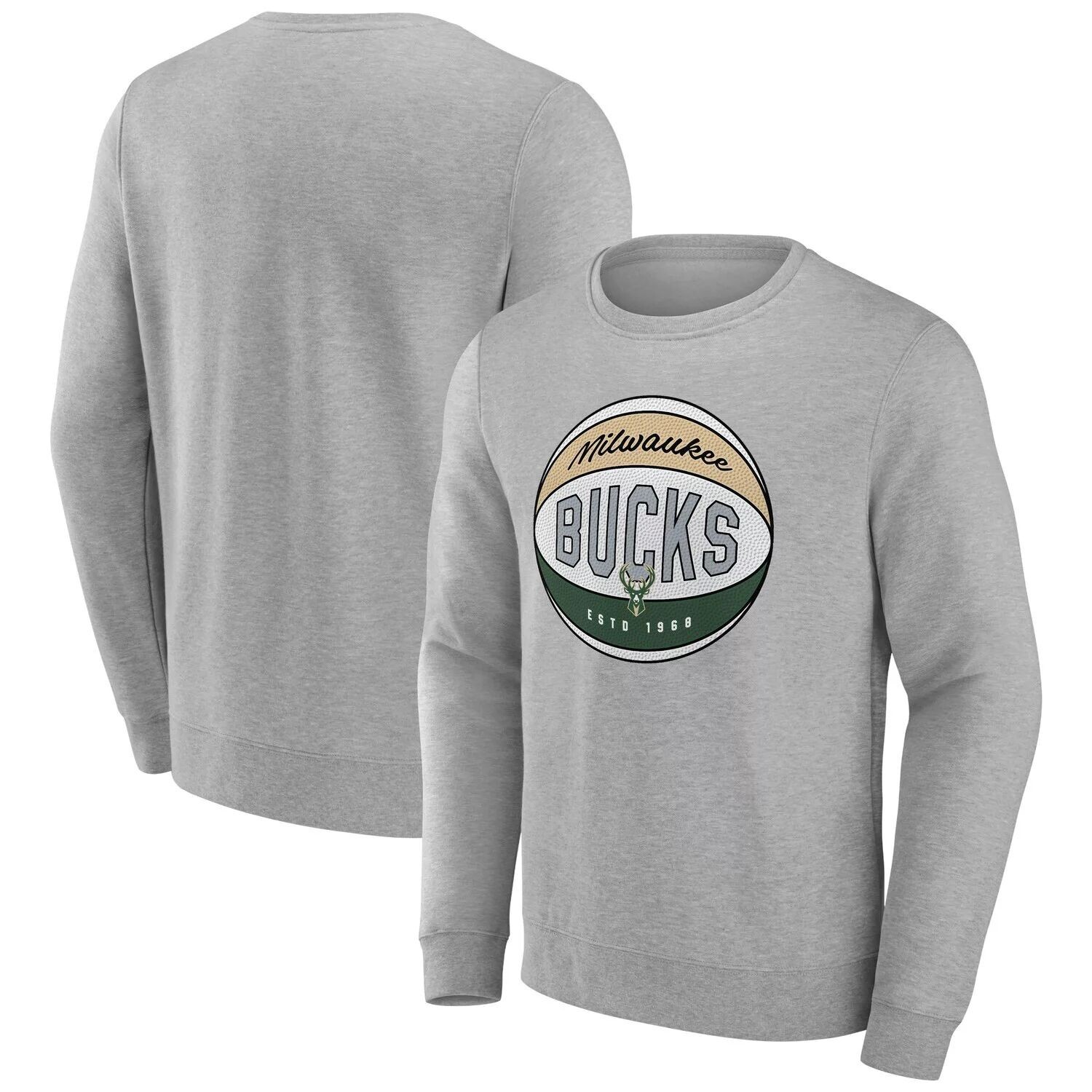 Мужской фирменный серый пуловер с принтом Milwaukee Bucks True Classics Vint Fanatics
Мужской фирменный серый пуловер с принтом Milwaukee Bucks True Classics Vint Fanatics