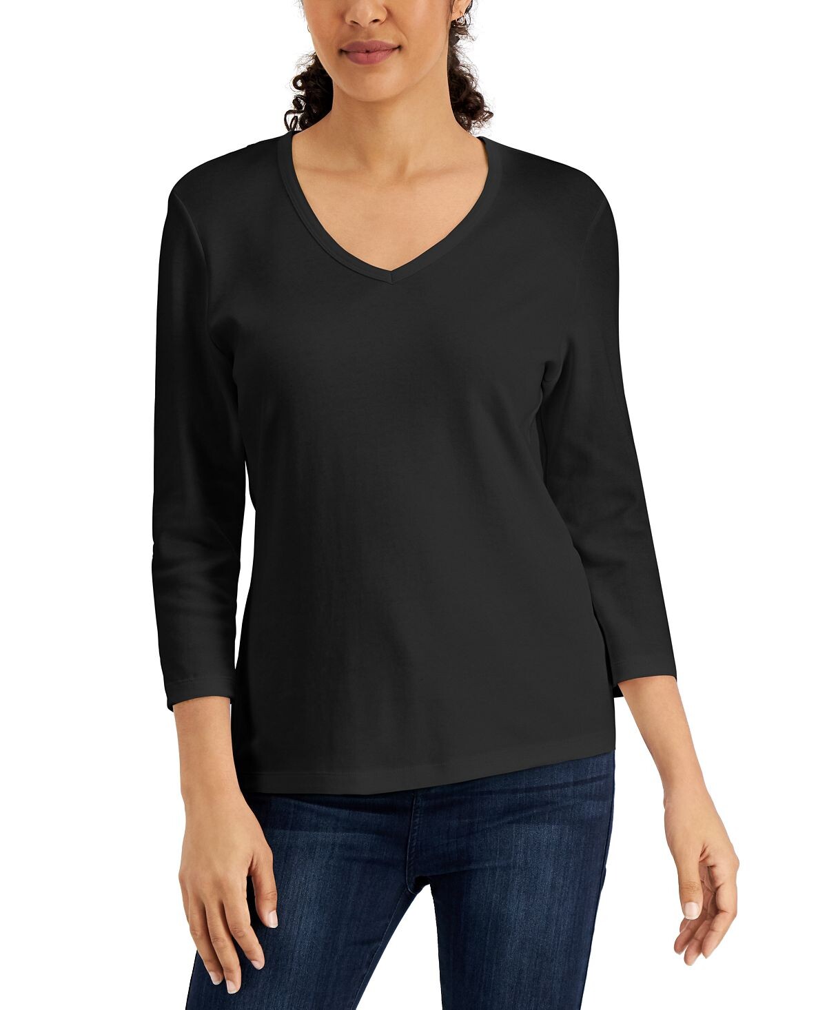 Миниатюрный топ с v-образным вырезом и рукавами 3/4, созданный для macy's Karen Scott, мульти
Миниатюрный топ с v-образным вырезом и рукавами 3/4, созданный для macy's Karen Scott, мульти