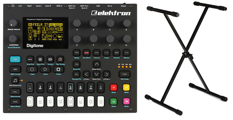 Elektron Digitone 8-голосный цифровой синтезатор с комплектом секвенсора и Gator Frameworks GFW-KEY-1000X Стандартная подставка для клавиатуры X-Style
Elektron Digitone 8-голосный цифровой синтезатор с комплектом секвенсора и Gator Frameworks GFW-KEY-1000X Стандартная подставка для клавиатуры X-Style