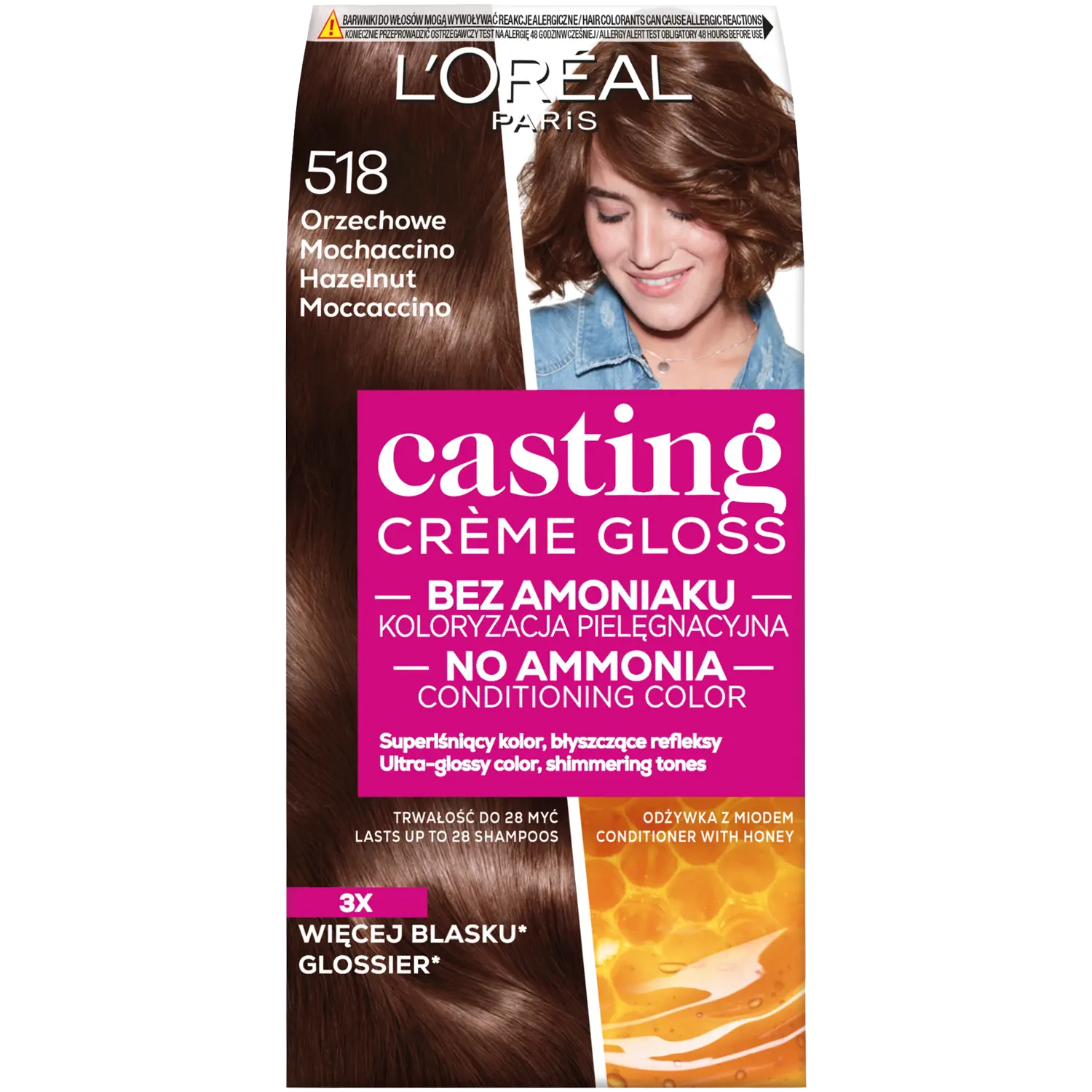 L'Oréal Paris Casting Crème Gloss краска для волос 518 арахис мокачино, 1 упаковка
L'Oréal Paris Casting Crème Gloss краска для волос 518 арахис мокачино, 1 упаковка
