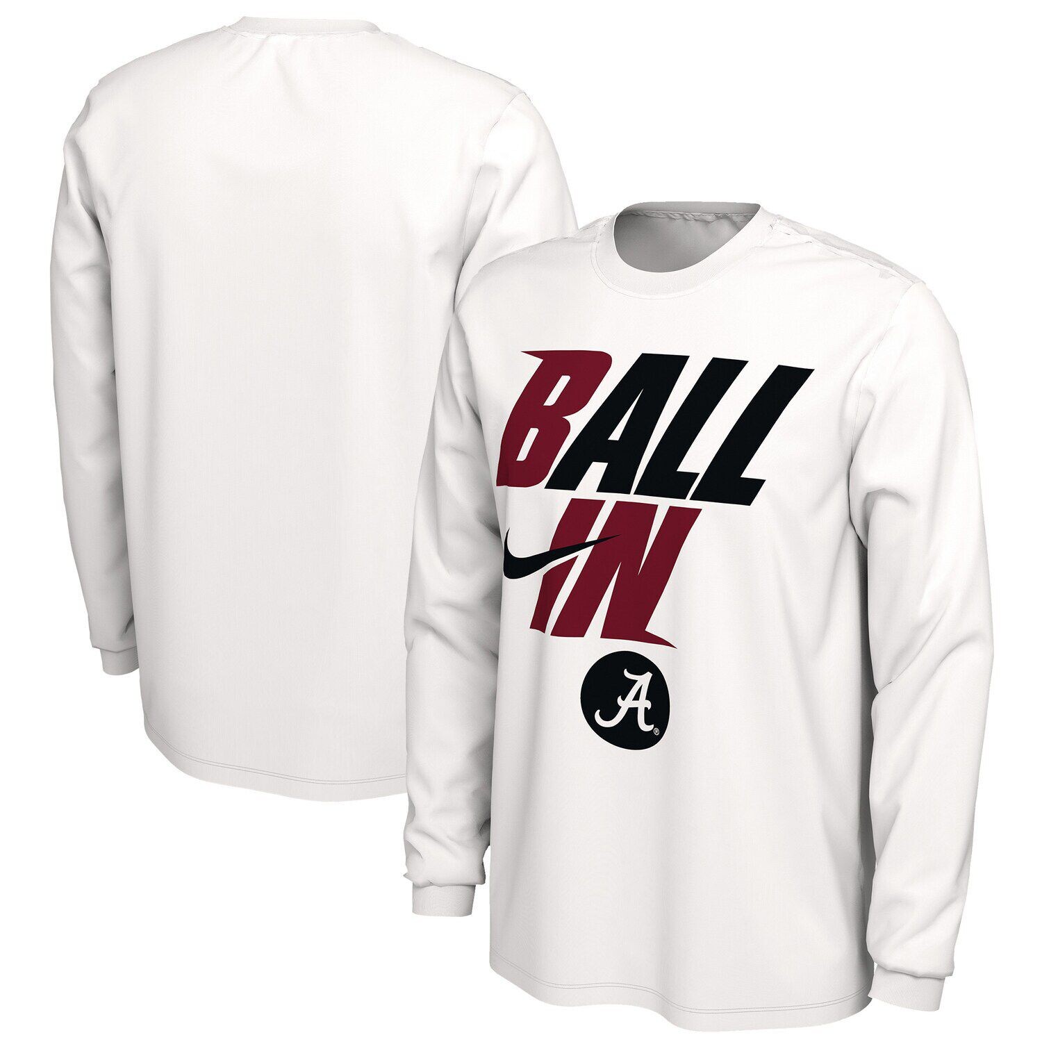 Мужская белая футболка с длинным рукавом Alabama Crimson Tide Ball In Bench Nike, Белый
Мужская белая футболка с длинным рукавом Alabama Crimson Tide Ball In Bench Nike, Белый