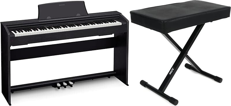 Casio Privia PX-770 — Комплект с черной отделкой и сценическими подставками KT7800+ Deluxe X-Style Bench Casio + On-Stage PX770BK=1 KT7800+=1
Casio Privia PX-770 — Комплект с черной отделкой и сценическими подставками KT7800+ Deluxe X-Style Bench Casio + On-Stage PX770BK=1 KT7800+=1