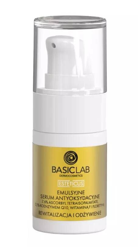 Сыворотка для лица BasicLab Esteticus 6% Ascorbyl Tetraisopalmitate, 0,5% Koenzym Q10, 15 мл
Сыворотка для лица BasicLab Esteticus 6% Ascorbyl Tetraisopalmitate, 0,5% Koenzym Q10, 15 мл