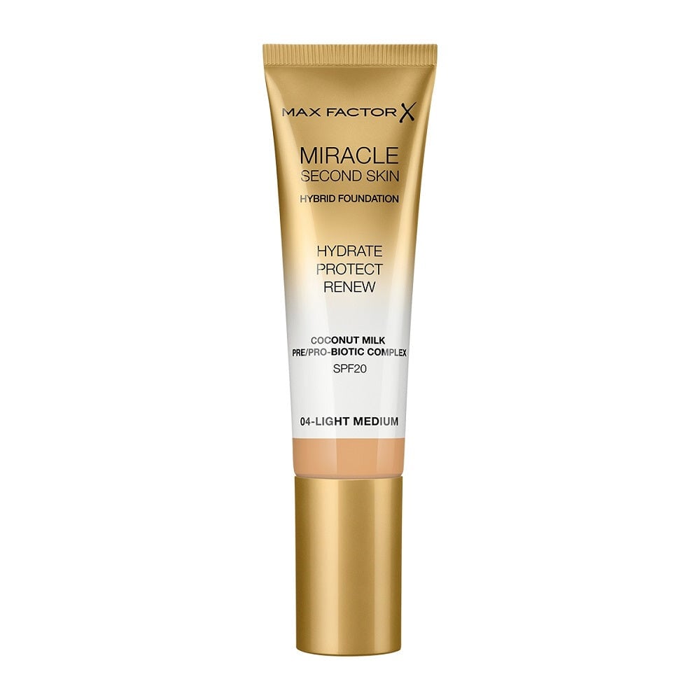 Max Factor Miracle Second Skin Hybrid Foundation увлажняющий тональный крем с фильтром 04 Light Medium 30мл
Max Factor Miracle Second Skin Hybrid Foundation увлажняющий тональный крем с фильтром 04 Light Medium 30мл