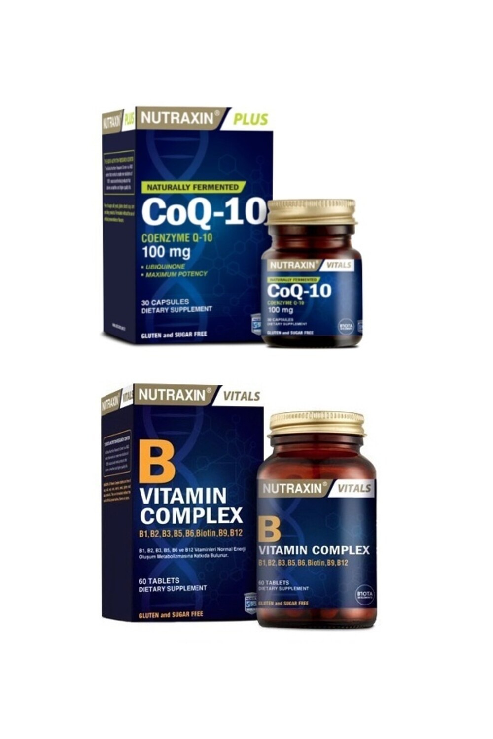 Nutraxin Co Q-10 (100 мг) 30 капсул + комплекс витаминов группы В 60 таблеток
Nutraxin Co Q-10 (100 мг) 30 капсул + комплекс витаминов группы В 60 таблеток