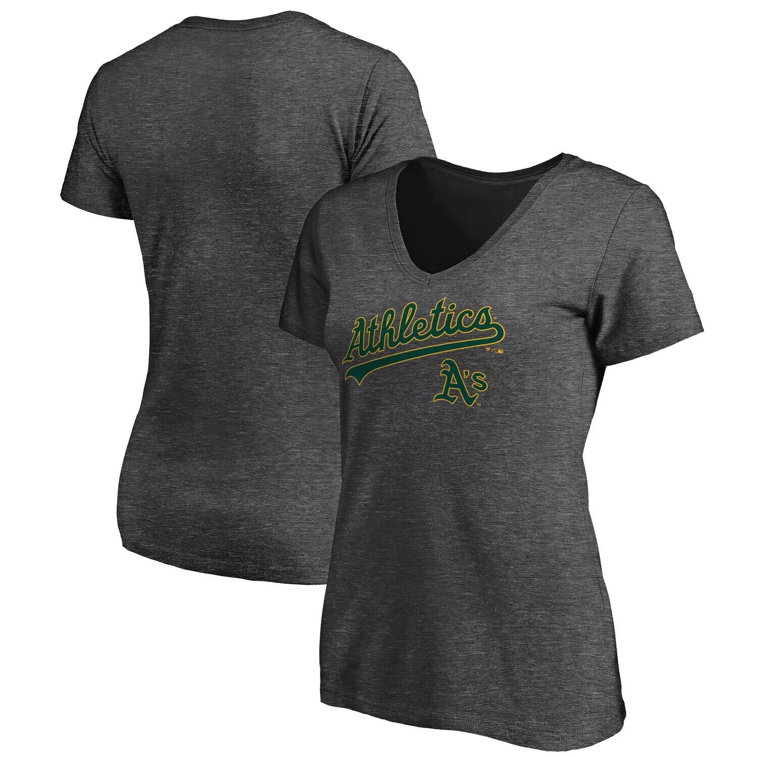 Женская темно-серая футболка Fanatics с логотипом команды Oakland Athletics Team и V-образным вырезом Fanatics, Серый
Женская темно-серая футболка Fanatics с логотипом команды Oakland Athletics Team и V-образным вырезом Fanatics, Серый