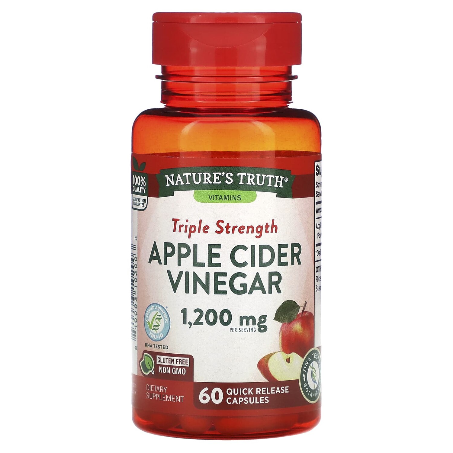 Triple Strength, яблочный уксус, 600 мг, 60 капсул быстрого действия, Nature's Truth
Triple Strength, яблочный уксус, 600 мг, 60 капсул быстрого действия, Nature's Truth