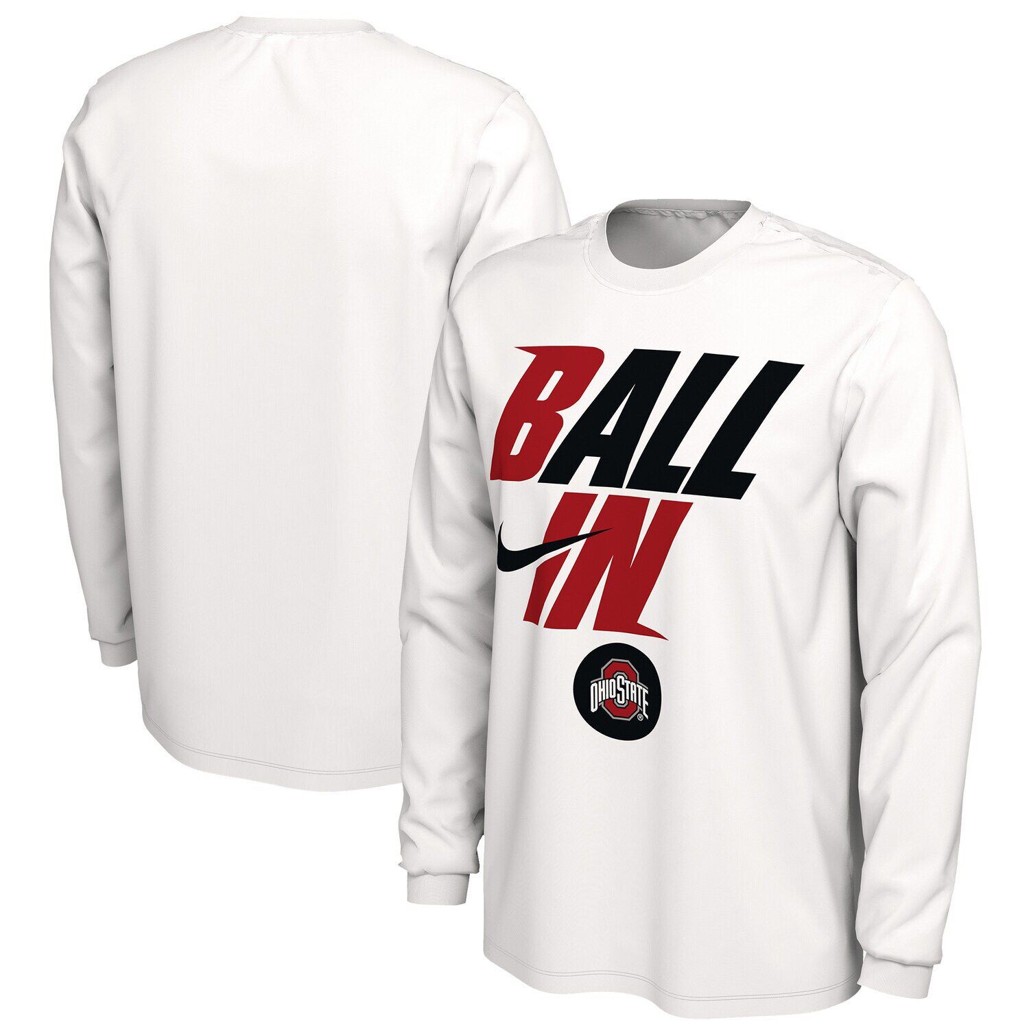 Мужская белая футболка с длинным рукавом Ohio State Buckeyes Ball In Bench Nike, Белый
Мужская белая футболка с длинным рукавом Ohio State Buckeyes Ball In Bench Nike, Белый
