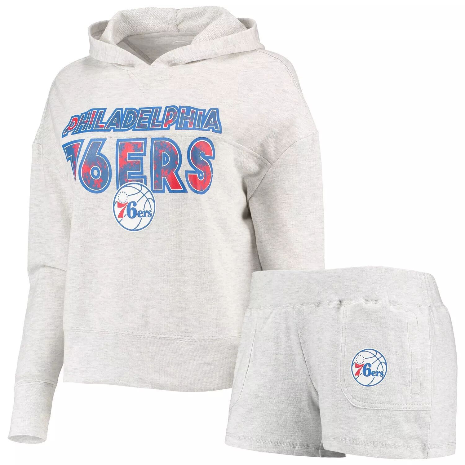 Женская спортивная кремовая толстовка Philadelphia 76ers Crossfield с длинными рукавами Concepts, комплект для сна, топ и шорты
Женская спортивная кремовая толстовка Philadelphia 76ers Crossfield с длинными рукавами Concepts, комплект для сна, топ и шорты