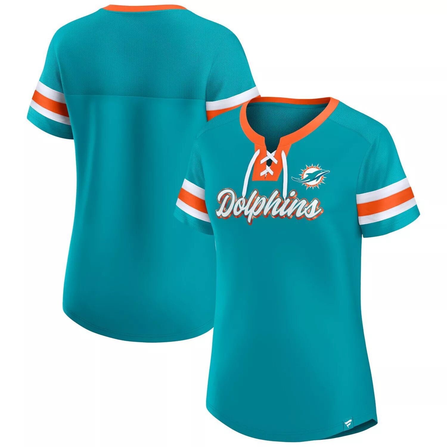 Женская футболка Fanatics с логотипом Aqua Miami Dolphins Original State на шнуровке Fanatics
Женская футболка Fanatics с логотипом Aqua Miami Dolphins Original State на шнуровке Fanatics