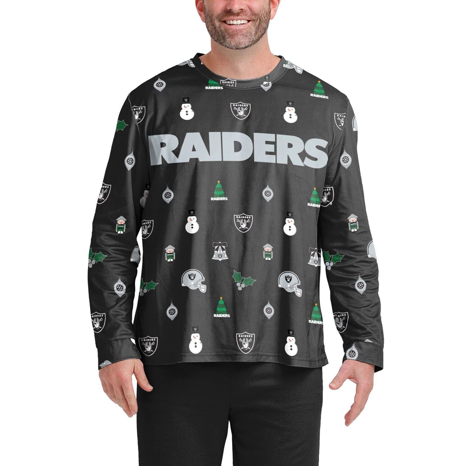 Мужская черная футболка с длинным рукавом FOCO Las Vegas Raiders Ugly Sweater, Черный
Мужская черная футболка с длинным рукавом FOCO Las Vegas Raiders Ugly Sweater, Черный