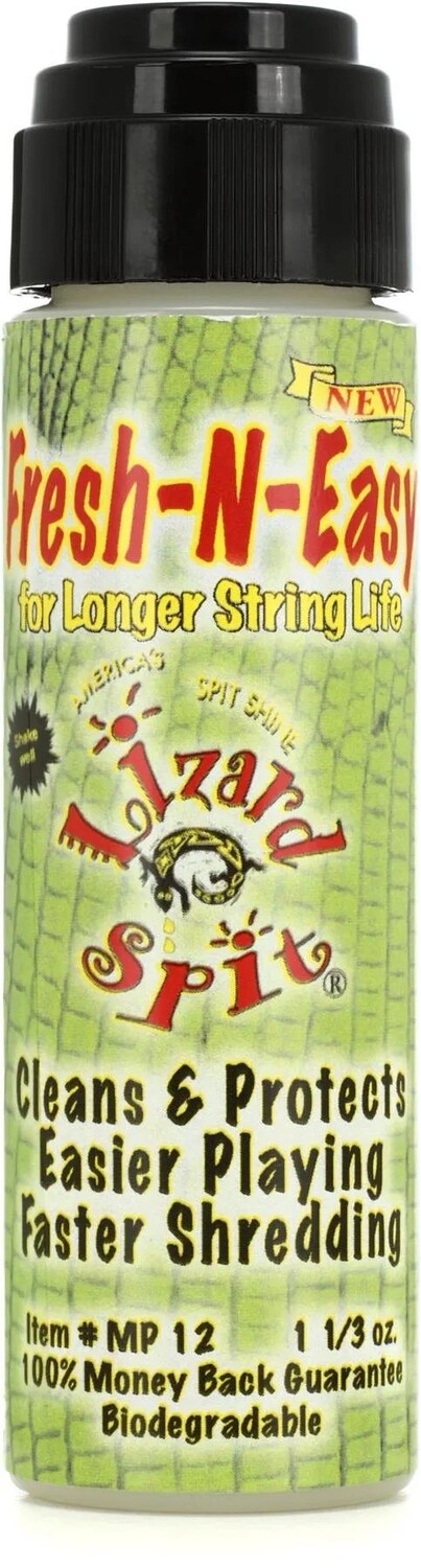 Lizard Spit Fresh-N-Easy Очиститель/защитная смазка для струн – 1,33 унции. Бутылка
Lizard Spit Fresh-N-Easy Очиститель/защитная смазка для струн – 1,33 унции. Бутылка