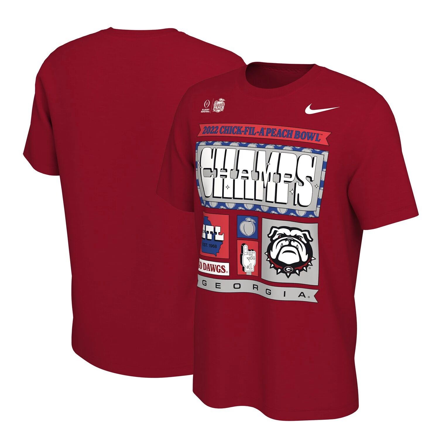 Мужская футболка Red Georgia Bulldogs College Football Playoff 2022 Peach Bowl Champions в раздевалке Nike
Мужская футболка Red Georgia Bulldogs College Football Playoff 2022 Peach Bowl Champions в раздевалке Nike