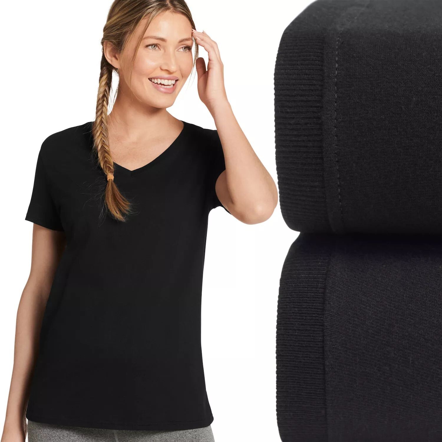 Комплект из двух хлопковых футболок с v-образным вырезом Women's Jockey 3702 Jockey, черный
Комплект из двух хлопковых футболок с v-образным вырезом Women's Jockey 3702 Jockey, черный