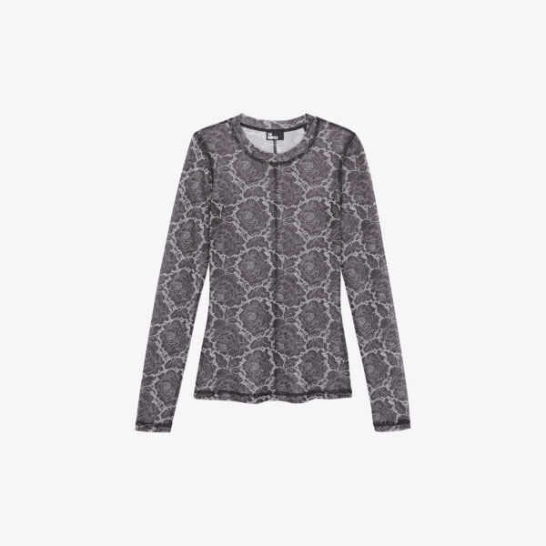 Топ из эластичной сетки с длинными рукавами и анималистическим принтом The Kooples, черный
Топ из эластичной сетки с длинными рукавами и анималистическим принтом The Kooples, черный