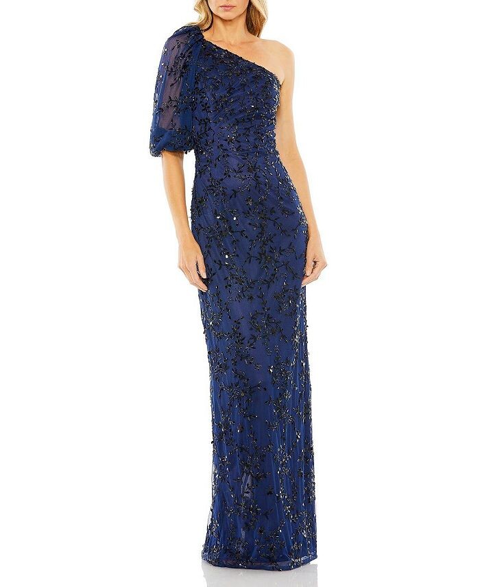 Mac Duggal Платье на одно плечо с пышными рукавами, украшенное колонной, синий
Mac Duggal Платье на одно плечо с пышными рукавами, украшенное колонной, синий