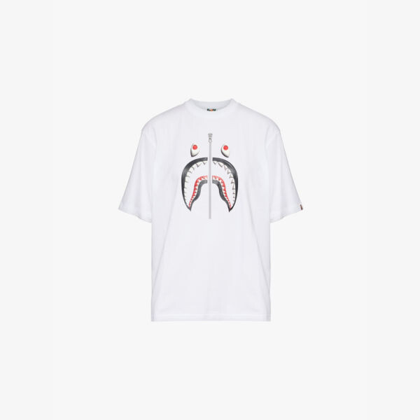 Футболка из хлопкового джерси с 3D-графическим принтом акулы A Bathing Ape, белый
Футболка из хлопкового джерси с 3D-графическим принтом акулы A Bathing Ape, белый