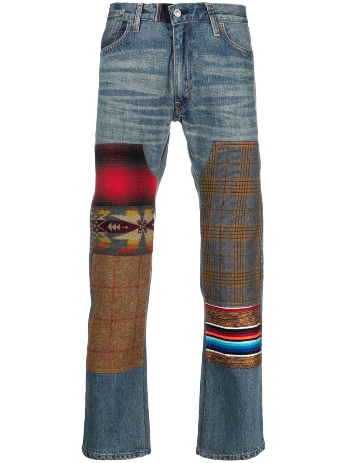 Junya Watanabe MAN прямые джинсы в технике пэчворк из коллаборации с Levi's, синий
Junya Watanabe MAN прямые джинсы в технике пэчворк из коллаборации с Levi's, синий