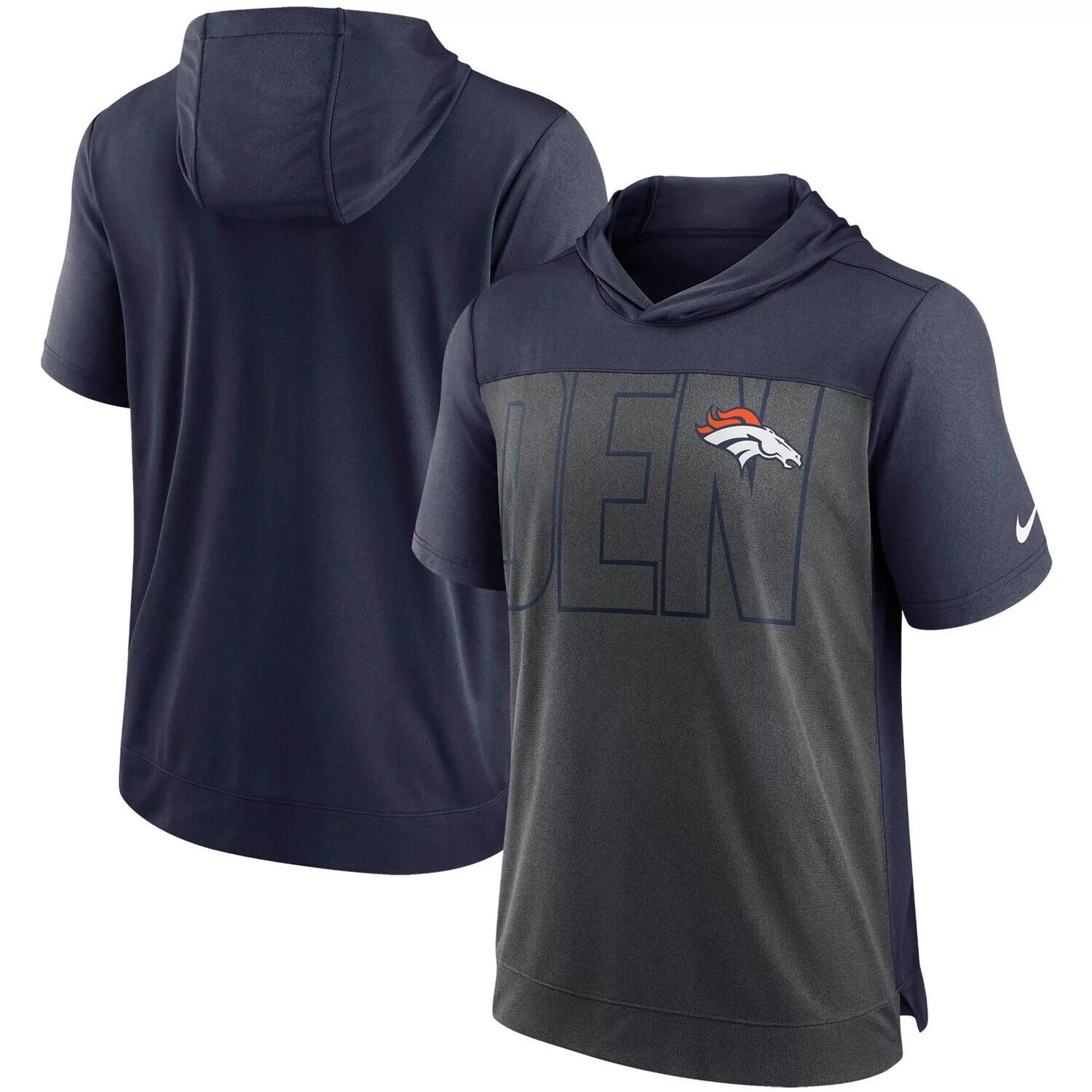 Мужская футболка с капюшоном Nike Heathered Charcoal/темно-синяя Denver Broncos Performance
Мужская футболка с капюшоном Nike Heathered Charcoal/темно-синяя Denver Broncos Performance