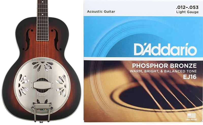 Gretsch G9241 Alligator Mahogany Round Neck Acoustic Electric Resonator - 2-цветная накладка на гриф Sunburst Padauk со струнами D'Addario EJ16 из фосфорной бронзы для акустической гитары - .012-.053 Light
Gretsch G9241 Alligator Mahogany Round Neck Acoustic Electric Resonator - 2-цветная накладка на гриф Sunburst Padauk со струнами D'Addario EJ16 из фосфорной бронзы для акустической гитары - .012-.053 Light