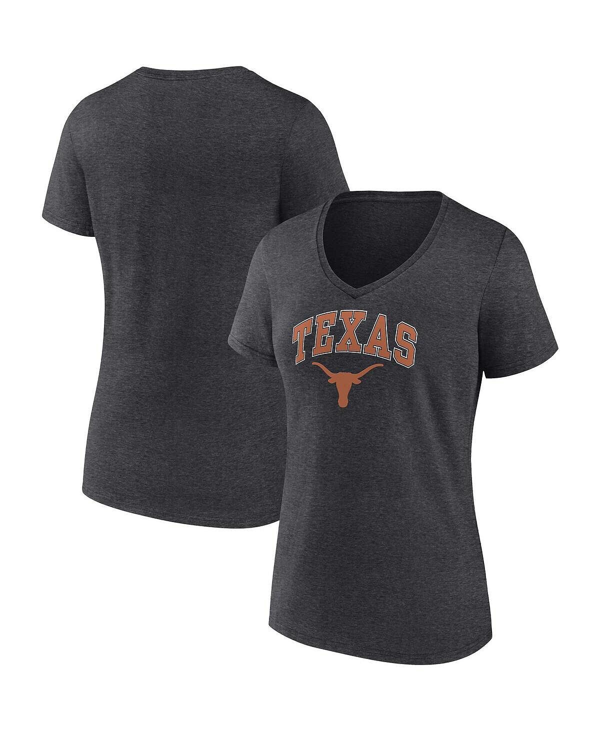Женская футболка с v-образным вырезом и фирменным логотипом Heather Charcoal Texas Longhorns Evergreen Campus Fanatics
Женская футболка с v-образным вырезом и фирменным логотипом Heather Charcoal Texas Longhorns Evergreen Campus Fanatics