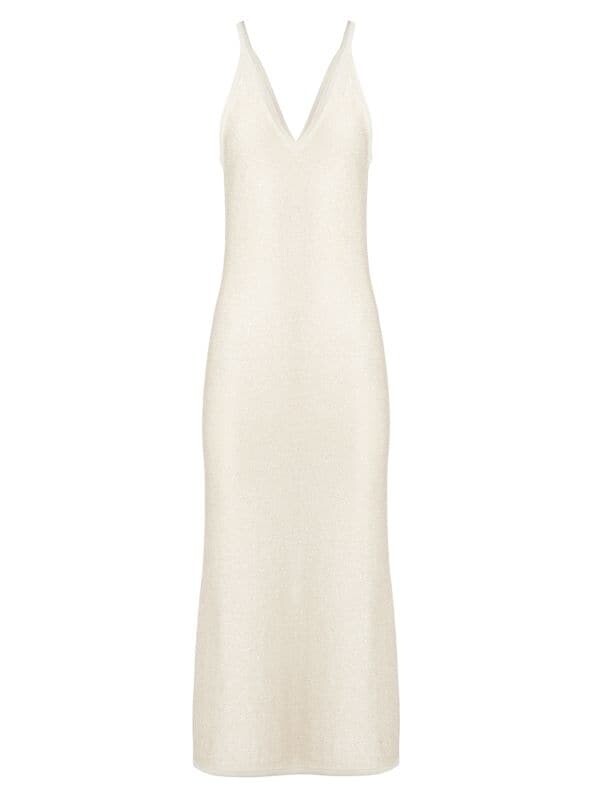 Трикотажное Платье - Миди Carolina Herrera с люрексом и V-образным вырезом, ivory
Трикотажное Платье - Миди Carolina Herrera с люрексом и V-образным вырезом, ivory