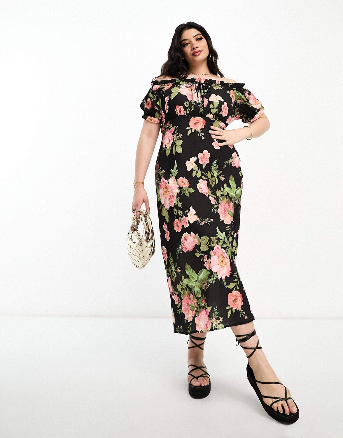 Платье миди с вырезом на завязках и цветочным узором Asos Design Curve Milkmaid, черный/розовый/зеленый
Платье миди с вырезом на завязках и цветочным узором Asos Design Curve Milkmaid, черный/розовый/зеленый