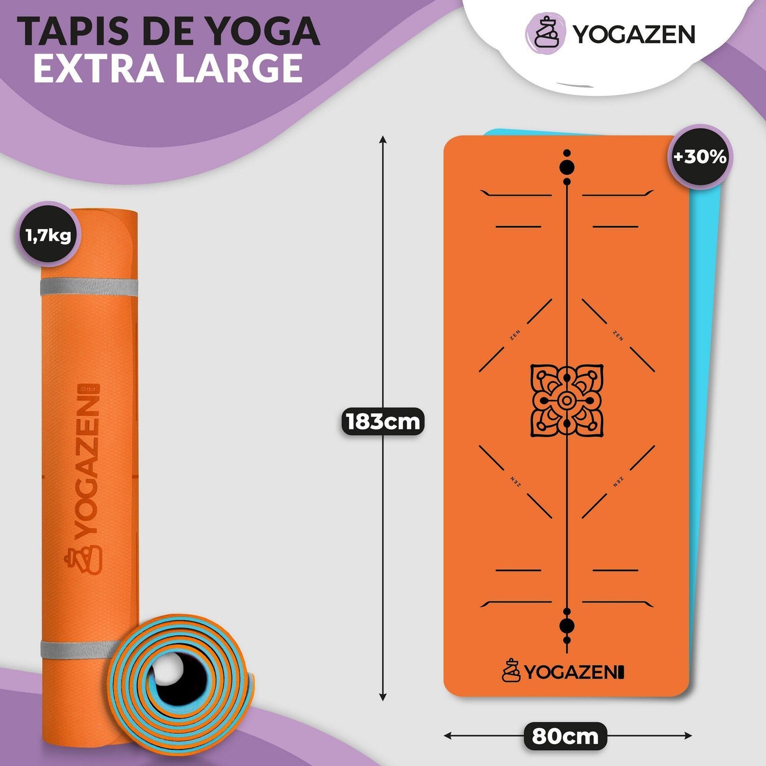 Коврик для йоги YOGAZEN TPE, толстый, широкий, нескользящий, оранжевый, мадариновый и голубой Celeste TOPFLEX, оранжевый/бирюзово-синий
Коврик для йоги YOGAZEN TPE, толстый, широкий, нескользящий, оранжевый, мадариновый и голубой Celeste TOPFLEX, оранжевый/бирюзово-синий
