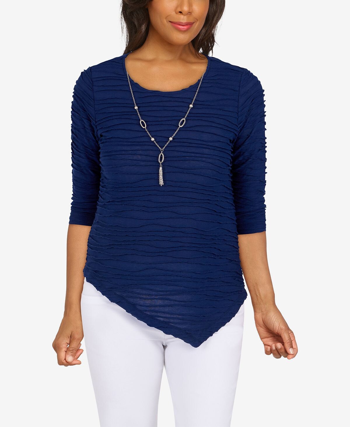 Топ petite size classics из однотонной ткани со съемным ожерельем Alfred Dunner, синий
Топ petite size classics из однотонной ткани со съемным ожерельем Alfred Dunner, синий