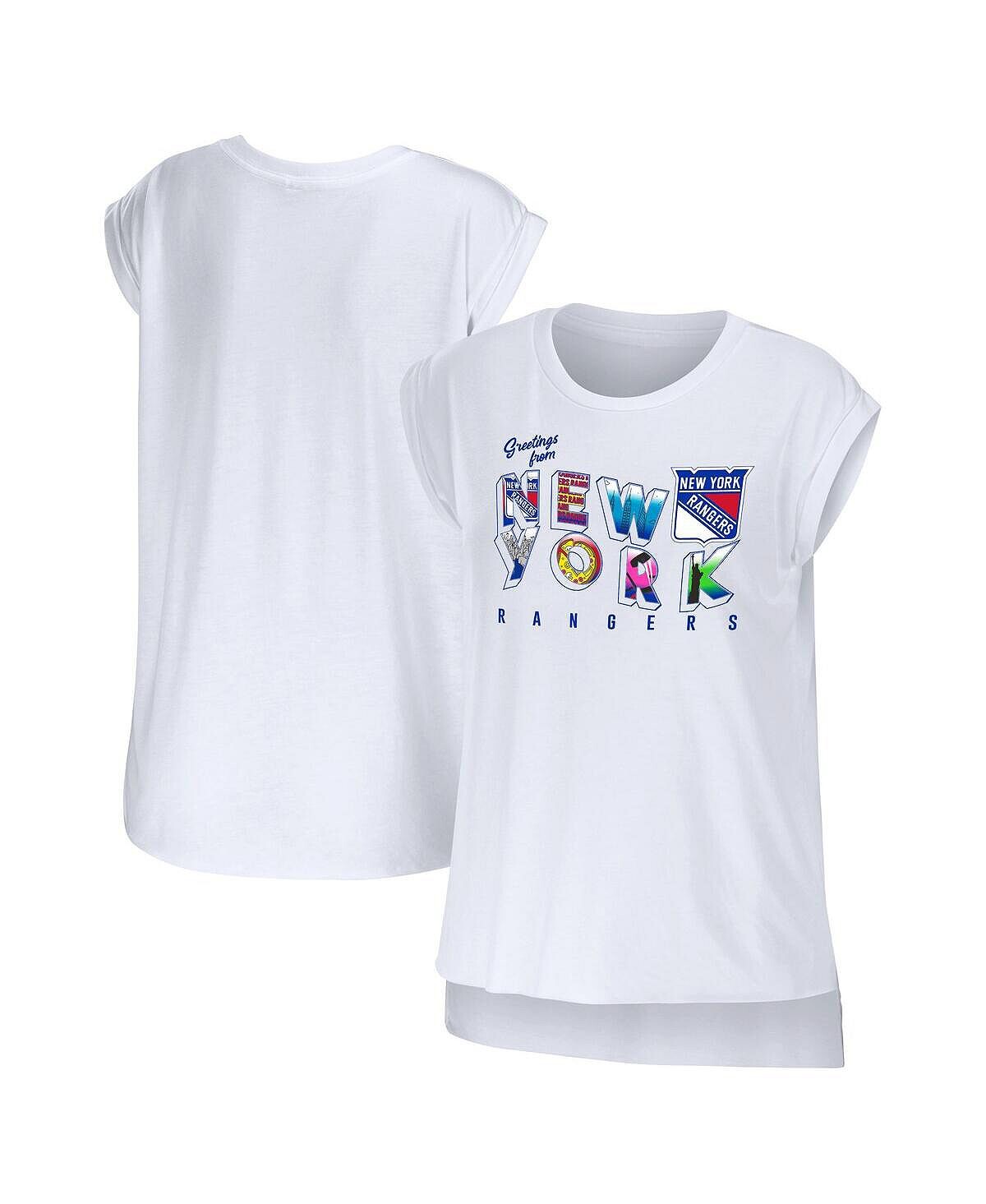 Женская белая футболка New York Rangers Greeting From Muscle WEAR by Erin Andrews, белый
Женская белая футболка New York Rangers Greeting From Muscle WEAR by Erin Andrews, белый