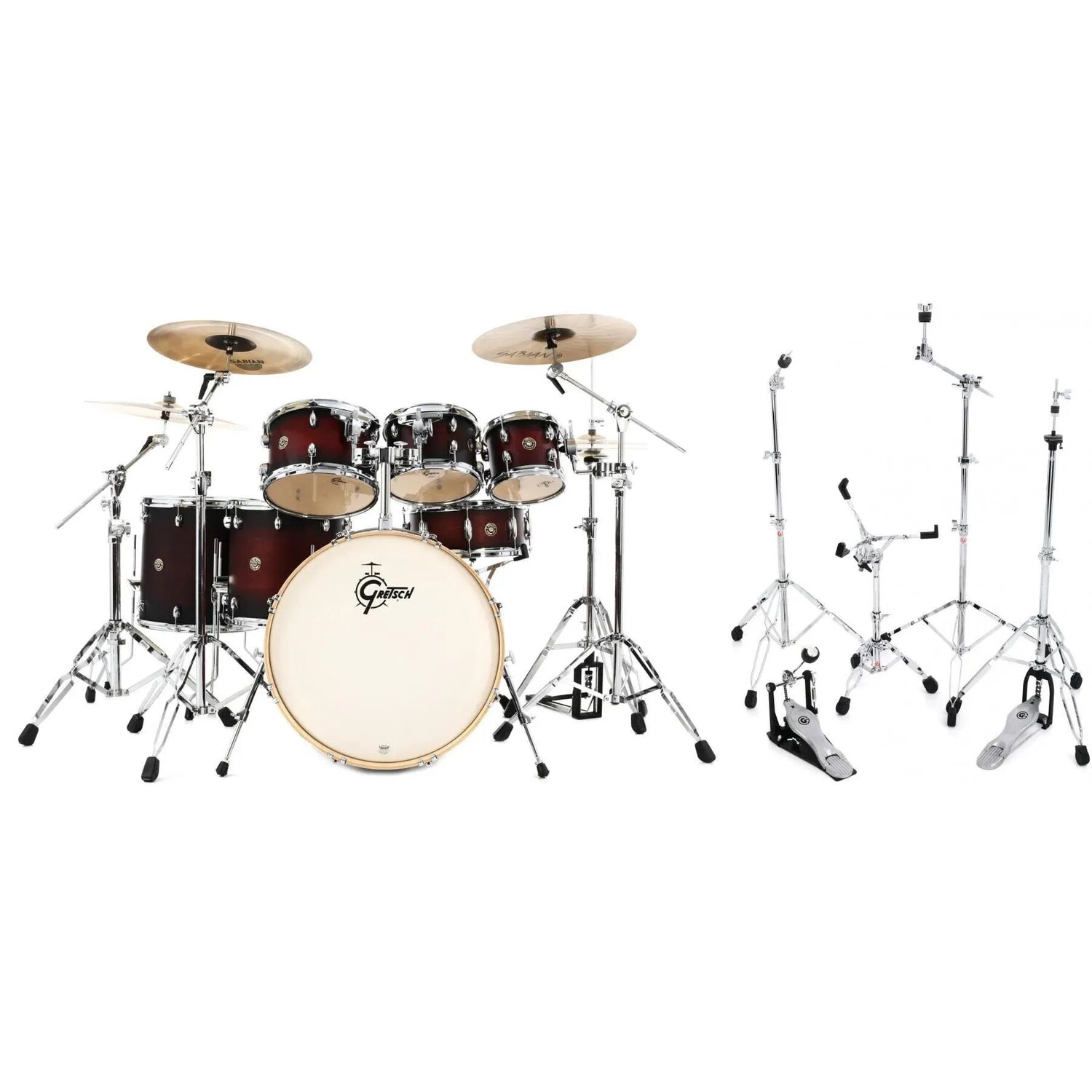 Gretsch Drums Catalina Maple CM1-E826P Набор из 7 предметов с малым барабаном и комплектом оборудования — Satin Deep Cherry Burst
Gretsch Drums Catalina Maple CM1-E826P Набор из 7 предметов с малым барабаном и комплектом оборудования — Satin Deep Cherry Burst