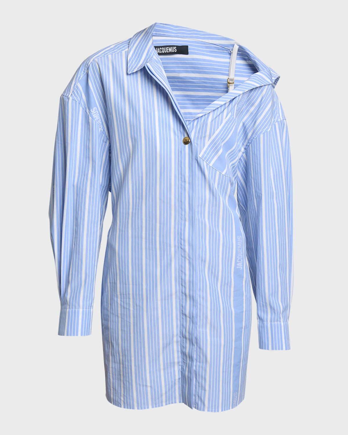 Мини-платье-рубашка с открытыми плечами в полоску с логотипом Jacquemus, цвет Jacquard Business Big Log
Мини-платье-рубашка с открытыми плечами в полоску с логотипом Jacquemus, цвет Jacquard Business Big Log