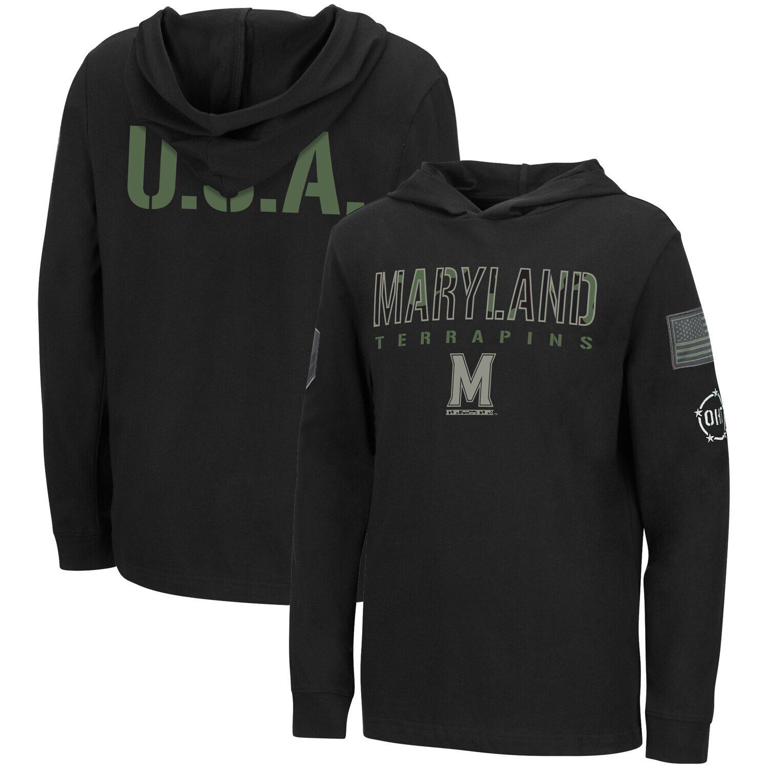 Молодежная футболка Colosseum Black Maryland Terrapins OHT Military Appreciation Tango с длинными рукавами и капюшоном Colosseum
Молодежная футболка Colosseum Black Maryland Terrapins OHT Military Appreciation Tango с длинными рукавами и капюшоном Colosseum