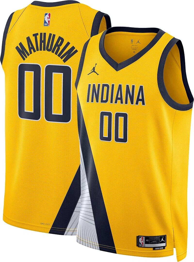 Jordan Мужская джерси Nike Indiana Pacers Bennedict Mathurin #00, желтая Dri-FIT Swingman
Jordan Мужская джерси Nike Indiana Pacers Bennedict Mathurin #00, желтая Dri-FIT Swingman