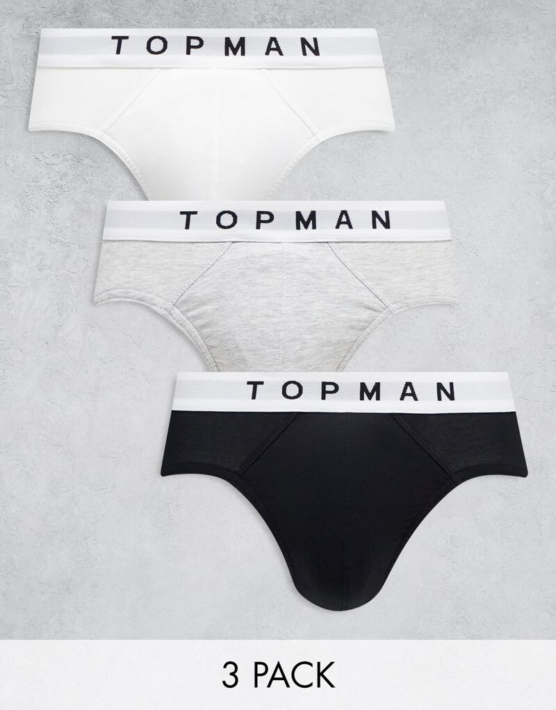 Набор из трех трусов Topman черного, белого и серого цвета вереска с белыми поясами
Набор из трех трусов Topman черного, белого и серого цвета вереска с белыми поясами