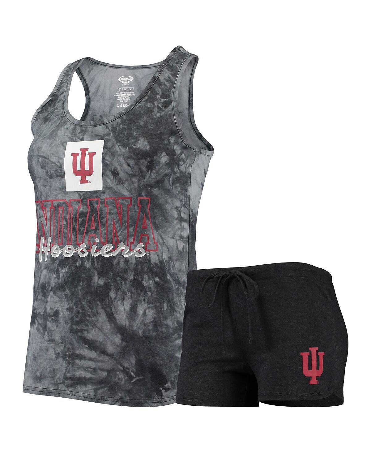 Женский темно-серый комплект из майки и шорт Indiana Hoosiers Billboard Tie-Dye Concepts Sport
Женский темно-серый комплект из майки и шорт Indiana Hoosiers Billboard Tie-Dye Concepts Sport