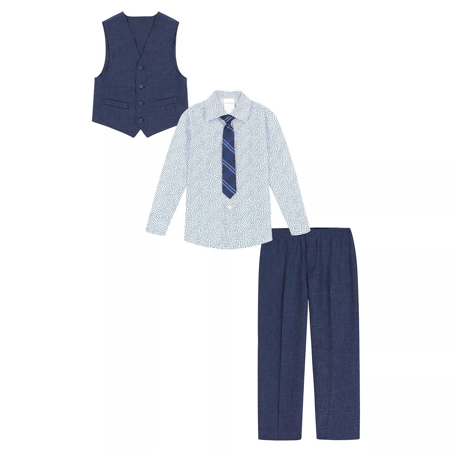 Комплект из рубашки, жилета и брюк Van Heusen для мальчиков 4–12 лет Van Heusen, синий
Комплект из рубашки, жилета и брюк Van Heusen для мальчиков 4–12 лет Van Heusen, синий