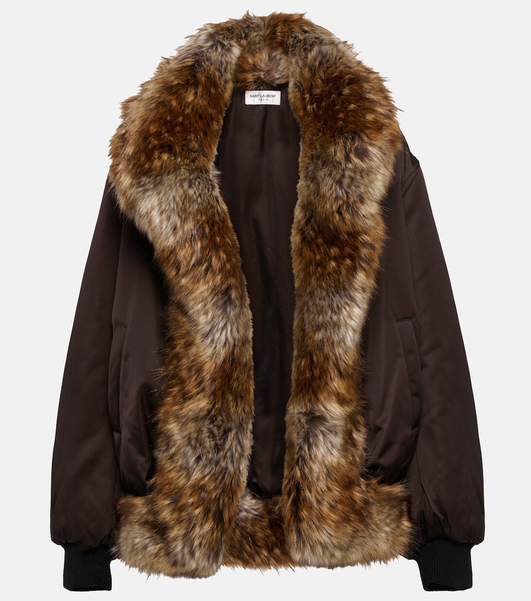 Куртка-бомбер из атласа с отделкой из меха без животных SAINT LAURENT, коричневый
Куртка-бомбер из атласа с отделкой из меха без животных SAINT LAURENT, коричневый