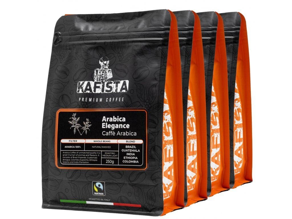 Кофе в зернах Kafista "Арабика Элеганс" - смесь 100% арабики, обжаренная в Италии 4х250г
Кофе в зернах Kafista "Арабика Элеганс" - смесь 100% арабики, обжаренная в Италии 4х250г