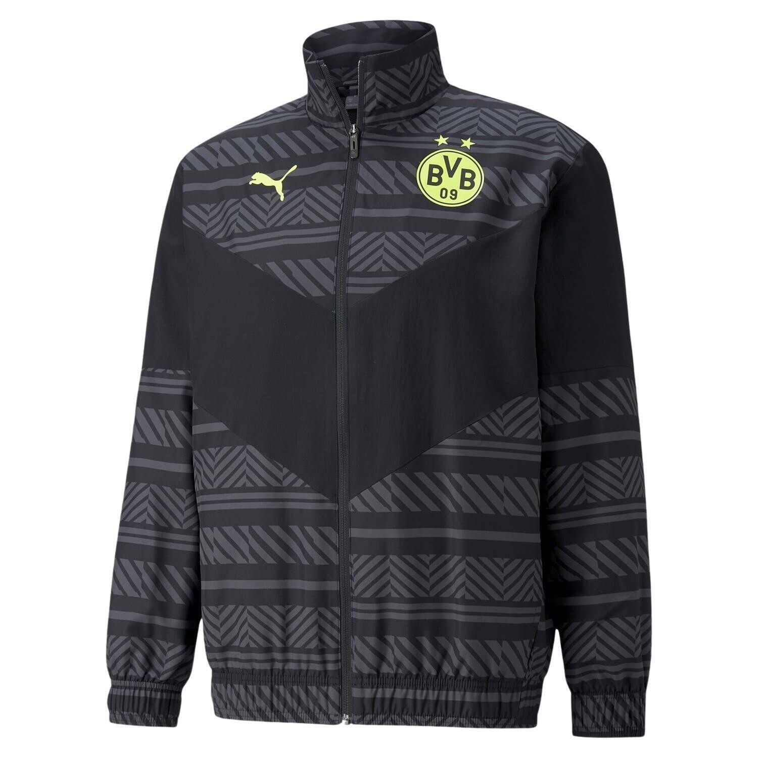 Джерси с короткими рукавами BVB Prematch Jacket 2022/2023 PUMA, черный/черный/неоново-желтый
Джерси с короткими рукавами BVB Prematch Jacket 2022/2023 PUMA, черный/черный/неоново-желтый