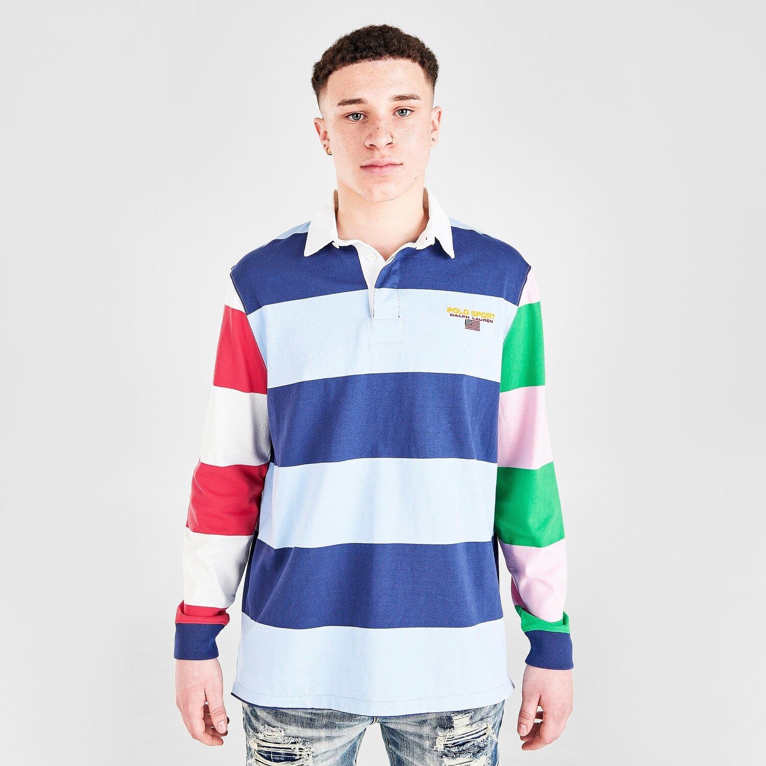Мужская рубашка поло Ralph Lauren Polo Sport в смешанную полоску из джерси Polo Ralph Lauren, синий
Мужская рубашка поло Ralph Lauren Polo Sport в смешанную полоску из джерси Polo Ralph Lauren, синий