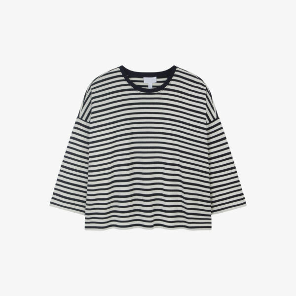 Полосатая футболка свободного кроя из органического хлопка The White Company, цвет stripe
Полосатая футболка свободного кроя из органического хлопка The White Company, цвет stripe