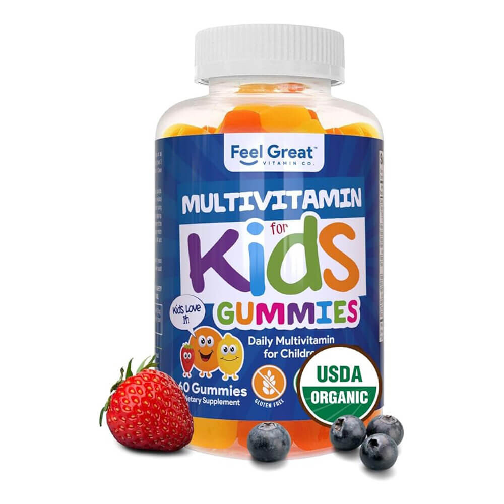 Мультивитамины для детей USDA Gummies by Feel Great Vitamin Co. (60 жевательных конфет)
Мультивитамины для детей USDA Gummies by Feel Great Vitamin Co. (60 жевательных конфет)