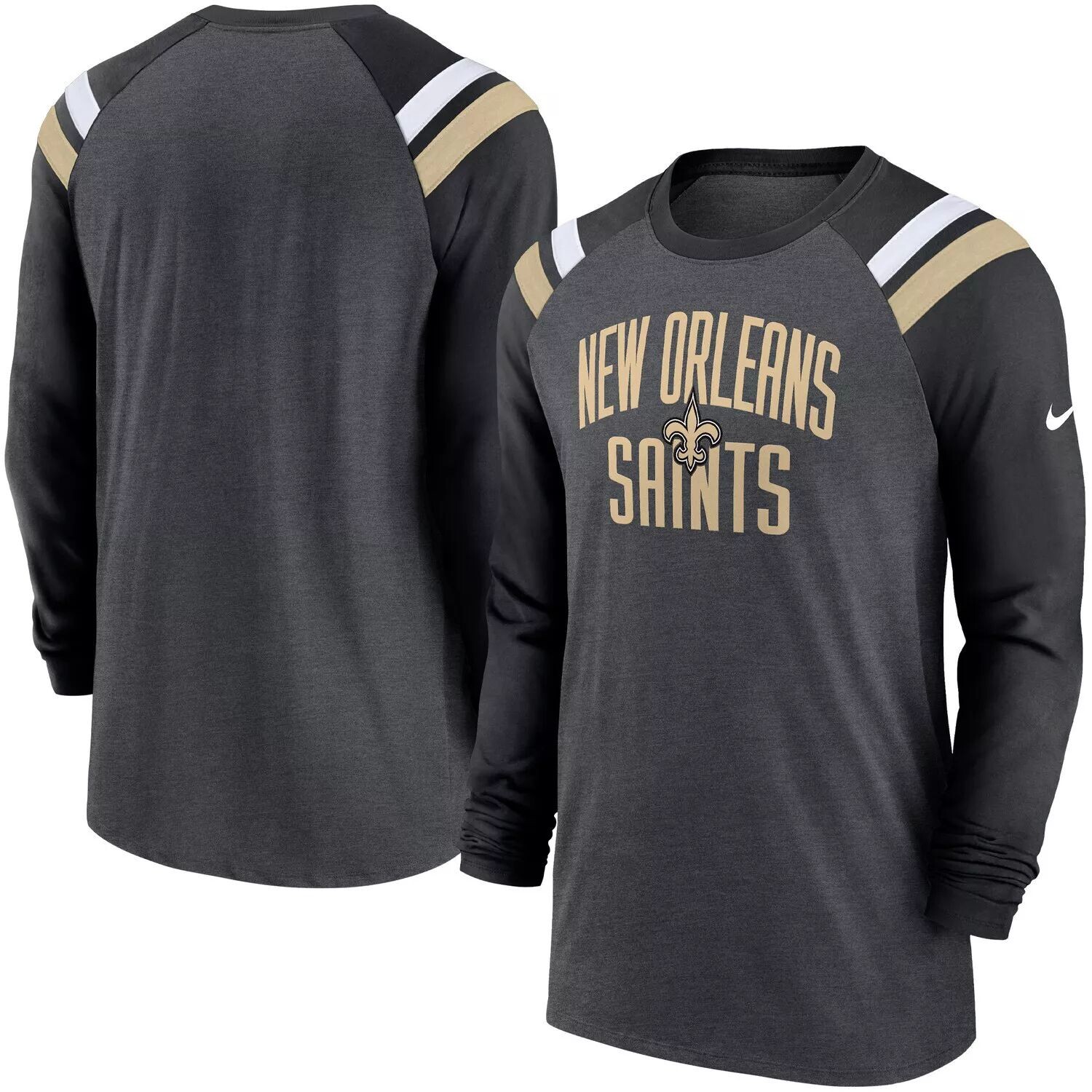 Мужская темно-серая/черная модная спортивная футболка New Orleans Saints Tri-Blend реглан с длинными рукавами Nike, Черный
Мужская темно-серая/черная модная спортивная футболка New Orleans Saints Tri-Blend реглан с длинными рукавами Nike, Черный