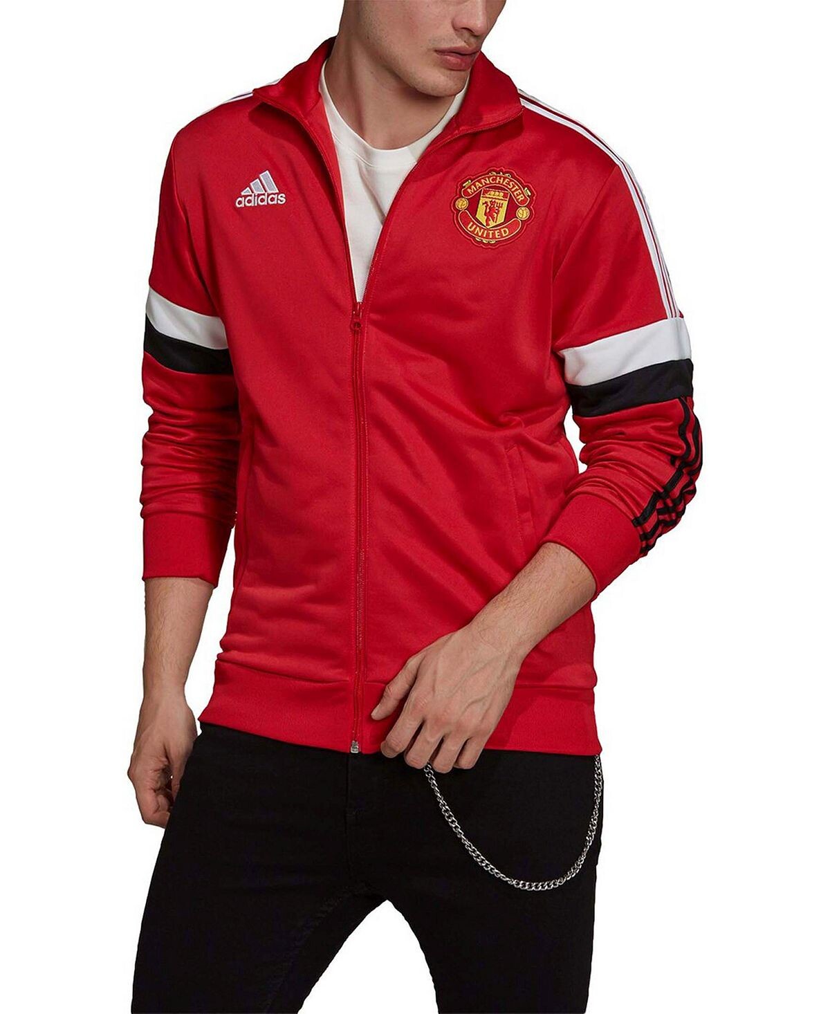 Мужская красная спортивная куртка manchester united с 3 полосками и молнией во всю длину adidas, красный
Мужская красная спортивная куртка manchester united с 3 полосками и молнией во всю длину adidas, красный