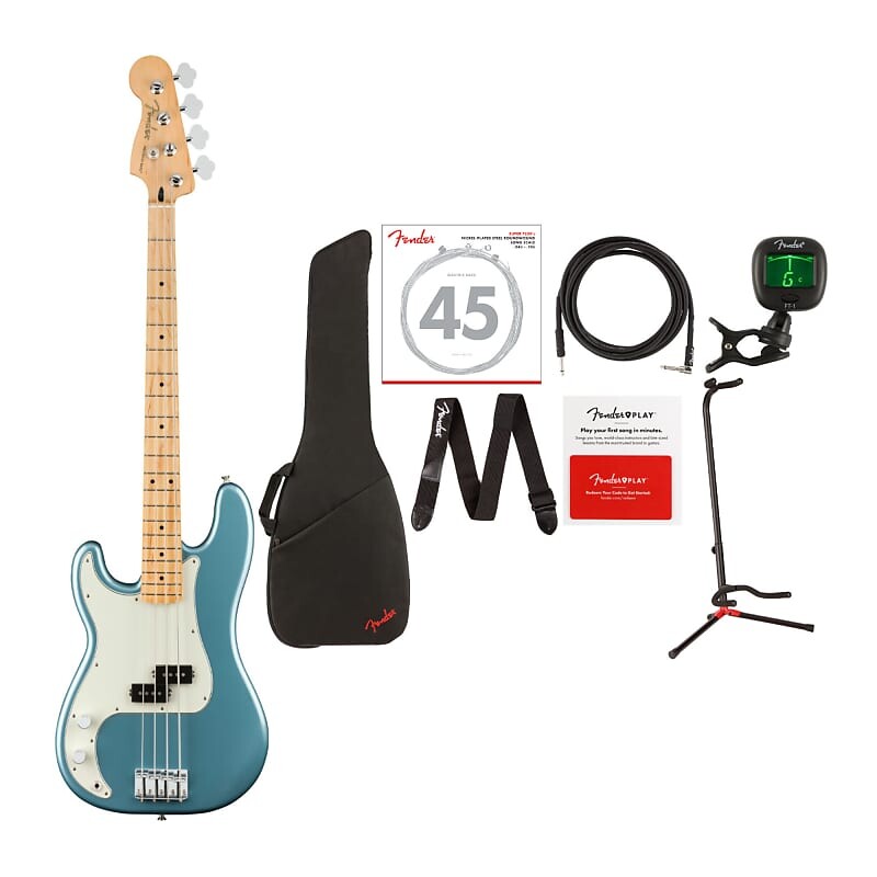 4-струнная электрическая бас-гитара Fender Player Precision с басовыми струнами, сумкой, кабелем, подставкой для гитары, тюнером, ремнем и комплектом карт предоплаты (8 предметов)
4-струнная электрическая бас-гитара Fender Player Precision с басовыми струнами, сумкой, кабелем, подставкой для гитары, тюнером, ремнем и комплектом карт предоплаты (8 предметов)